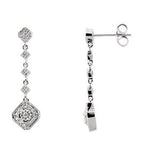 14K White 1-3 CTW Diamond Granulated Link Earrings