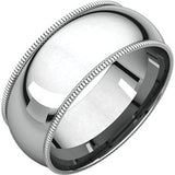 Platinum 7mm Milgrain Comfort Fit Band