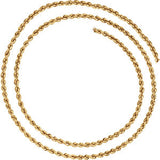 14K Yellow 3mm Rope 7" Chain