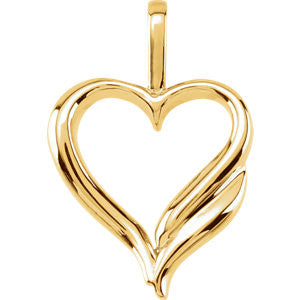 14K Yellow Heart Pendant