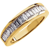 Platinum 1 CTW Diamond Baguette Anniversary Band Size 6