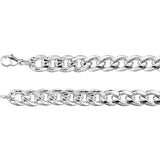 Sterling Silver 9.3mm Curb 8" Chain