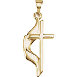 Sterling Silver 30x17.5mm Methodist Cross Pendant