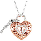 Sterling Silver 1-6 CTW Diamond Heart 18" Necklace