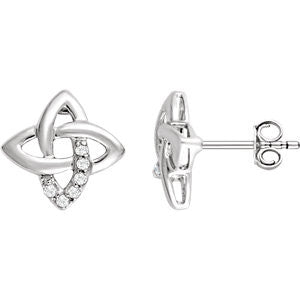 Sterling Silver 1-8 CTW Diamond Earrings