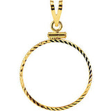 Screw Top Diamond Cut Pendant Frame for U.S. $5.00 Coin