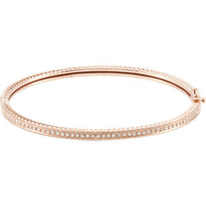 14K Yellow 1-3 CTW Diamond Bangle Bracelet