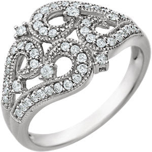 14K White 3-8 CTW Diamond Ring