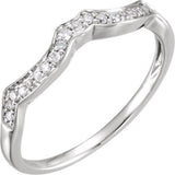 14K White .07 CTW Diamond Band for 4mm Round Ring