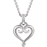 14K Yellow Fancy Heart 16-18" Necklace