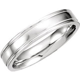 14K White 4.5mm Satin Finish Band Size 6.5