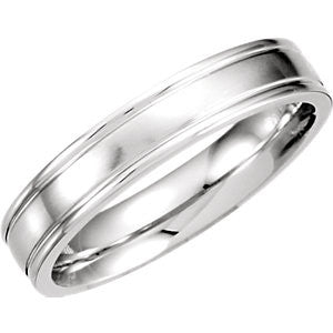 14K White 4.5mm Satin Finish Band Size 6.5