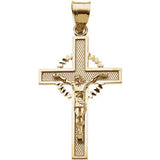 14K Yellow 30.5x20.5mm Crucifix Pendant