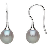 14K White Freshwater Cultured Pearl Earrings