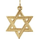 14K Yellow 23x18mm Star of David Pendant