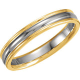 14K White & Yellow 4mm Fluted Band Size 12.5