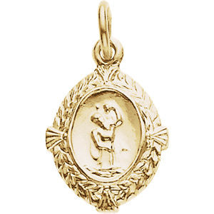 14K Yellow 12x9mm St. Christopher Medal