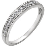 14K White .07 CTW Diamond Band for 4mm Round Ring