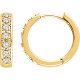 14K Yellow 1-10 CTW Diamond Hoop Earrings