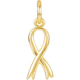 14K White Breast Cancer Awareness Ribbon Charm