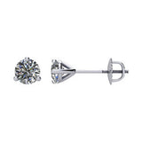 14K White 2 CTW Diamond Threaded Post Earrings