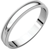 14K White 7mm Milgrain Light Band