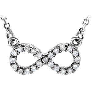 14K White Diamond Infinity-Inspired 16" Necklace