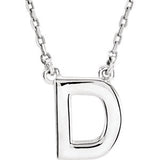 14K Yellow Letter "J" Block Initial 16" Necklace