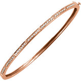 14K White 1-3 CTW Diamond Bangle Bracelet