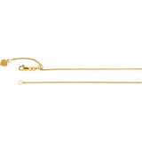 14K Yellow 1mm Adjustable Wheat 22" Chain