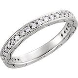 14K White 3-8 CTW Diamond Eternity Band Size 6