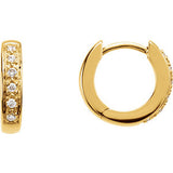 14K Yellow 1-10 CTW Diamond Hoop Earrings