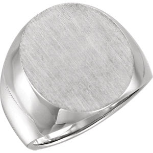 14K Yellow 20x17mm Men's Solid Signet Ring