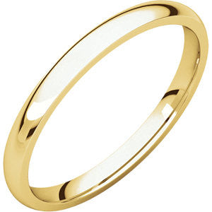 14K Yellow 2mm Light Comfort Fit Band