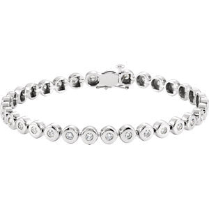 14K White 2 CTW Diamond Line 7.25" Bracelet