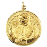 14K Yellow 20.75mm Round Pope John Paul II Medal