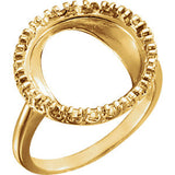 14K Yellow 13.9mm Coin Ring Mounting