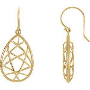 14K Yellow Nest Design Earrings