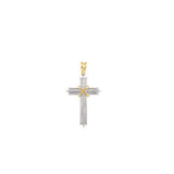 14K Yellow & White 36.75x24.5mm Cross Pendant