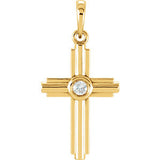 14K Yellow .06 CTW Diamond Cross Pendant