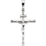 14K White Crucifix Pendant