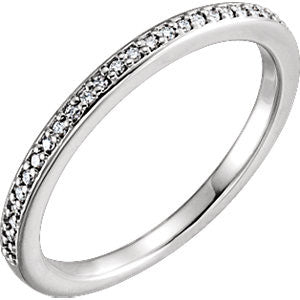 14K White 1-8 CTW Diamond Band