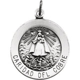 14K Yellow 22mm Round Caridad del Cobre Medal