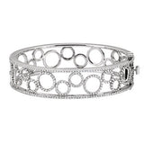 14K White 6 7-8 CTW Diamond Bangle Bracelet