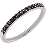 14K White 1/5 CTW Black Diamond Band