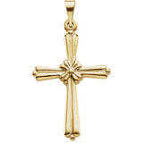 14K Yellow Cross Pendant