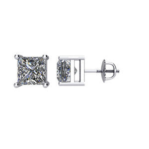 14K White 1 1-2 CTW Diamond Threaded Post Stud Earrings