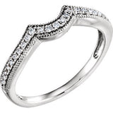 14K White 1/6 CTW Diamond Band for 5.8mm Round Ring