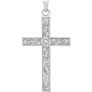 14K Yellow 18x12mm Design Cross Pendant