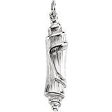 Sterling Silver 30x7.75mm Mezuzah Pendant